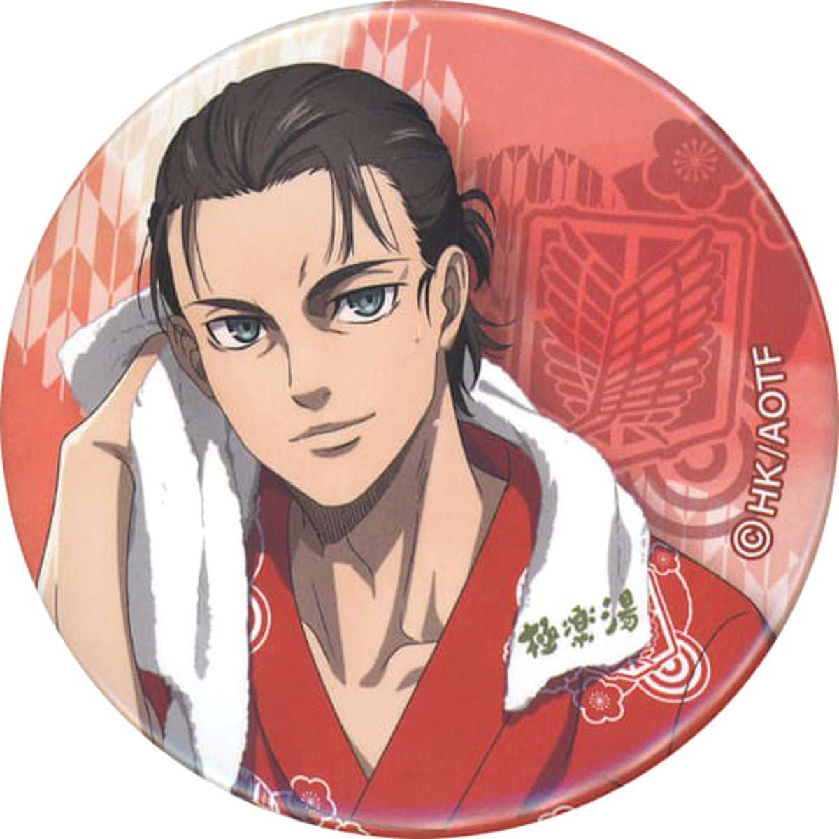 Attack on Titan Ellen Yeager Natural Proportions Can Badge Gokurakuyu Raku Spa: Yasumanakuteha Katenai Ofuro no Tami The Sento Season Limited Buttons [USED]
