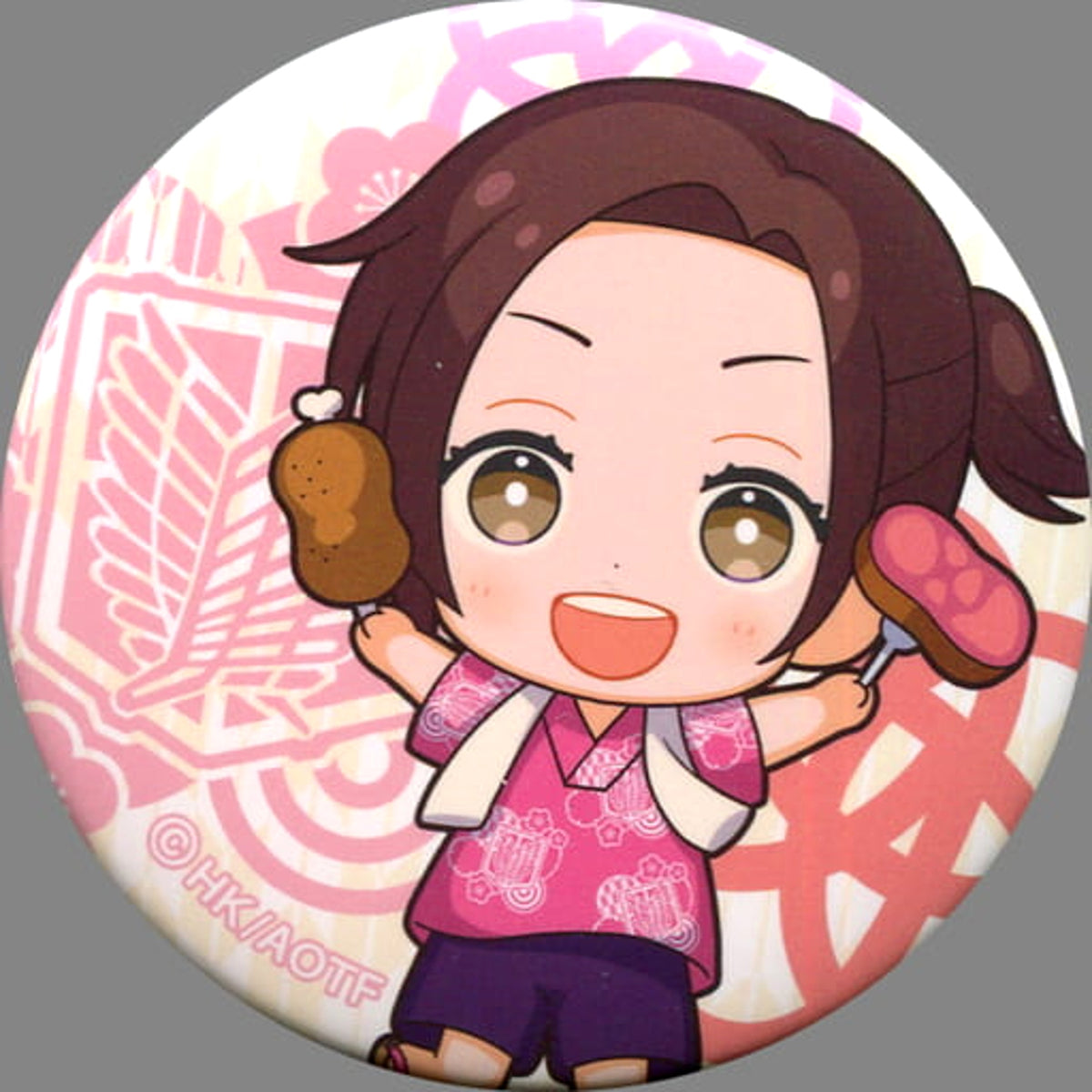 Attack on Titan Sasha Blouse Can Badge Gokurakuyu Raku Spa: Yasumanakuteha Katenai Ofuro no Tami The Sento Season Limited Buttons [USED]