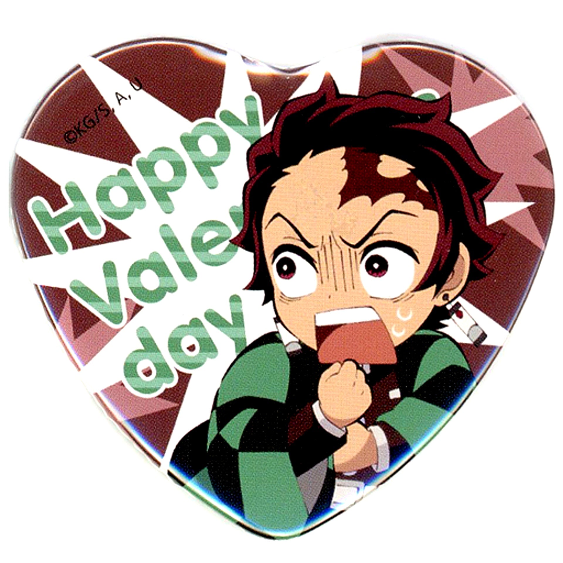 Tanjiro Kamado Demon Slayer: Kimetsu no Yaiba Heart Shape Button ufotable Cafe Machi Asobi CAFE Valentine Event 2021 [USED]