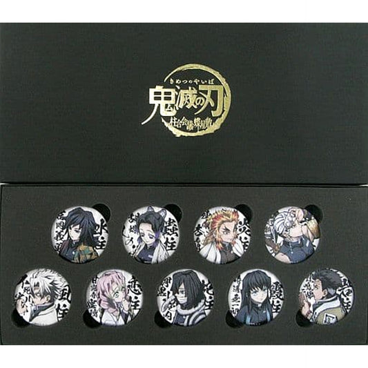 Demon Slayer: Kimetsu no Yaiba Hashira Meeting & Butterfly Mansion Arc Hashira Key Visual Illustration Japanese Paper Can Badge Set of 9 Buttons [USED]