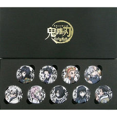 Demon Slayer: Kimetsu no Yaiba Hashira Meeting & Butterfly Mansion Arc Hashira Key Visual Illustration Japanese Paper Can Badge Set of 9 Buttons [USED]