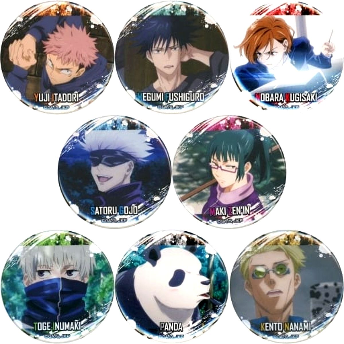 Set of 8 Jujutsu Kaisen x Karaoke Manekineko Button Collection [USED]