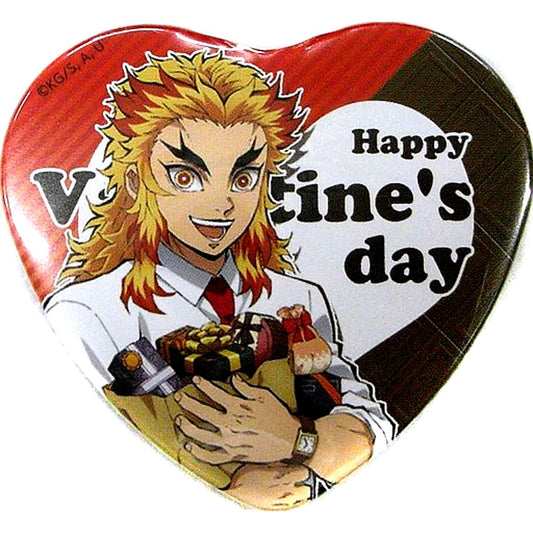 Kyojuro Rengoku Demon Slayer: Kimetsu no Yaiba Kimetsu Academy Valentine Heart Shaped Button Demon Slayer Festival Online Anime 2nd Anniversary Festival Ufotable Webshop Made to Order Limited [USED]