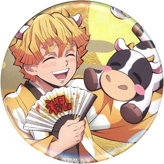 Demon Slayer: Kimetsu no Yaiba Zenitsu Agatsuma Year of The Ox Random 57mm Can Badge ufotable Webshop Order Production Limited Demon Slayer Online Anime 2nd Anniversary Festival Limited ufotable Webshop Order Production Limited Buttons [USED]