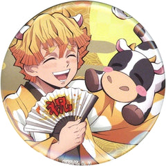 Demon Slayer: Kimetsu no Yaiba Zenitsu Agatsuma Year of The Ox Random 57mm Can Badge ufotable Webshop Order Production Limited Demon Slayer Online Anime 2nd Anniversary Festival Limited ufotable Webshop Order Production Limited Buttons [USED]