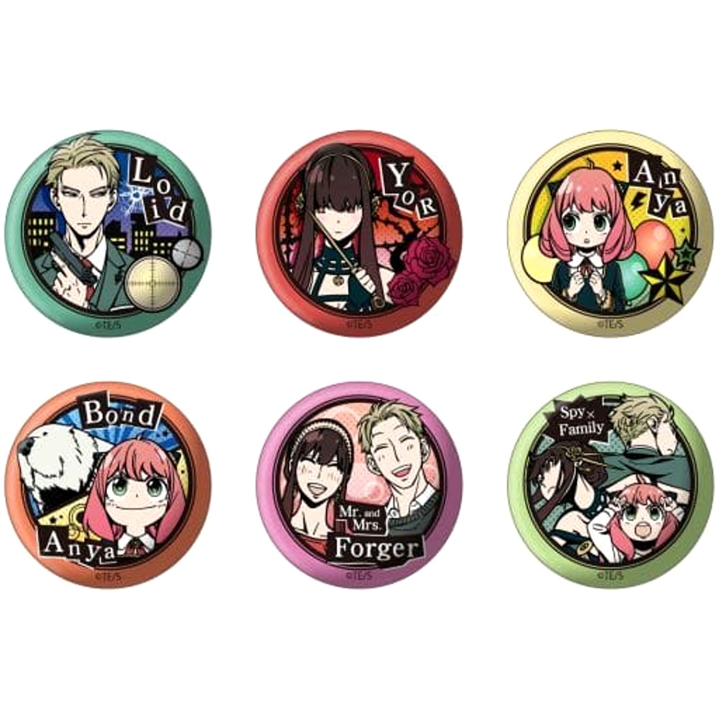 Anya Forger & Others SPY x FAMILY All 6 Types Set Cutout Series Japanese Paper Button [USED]