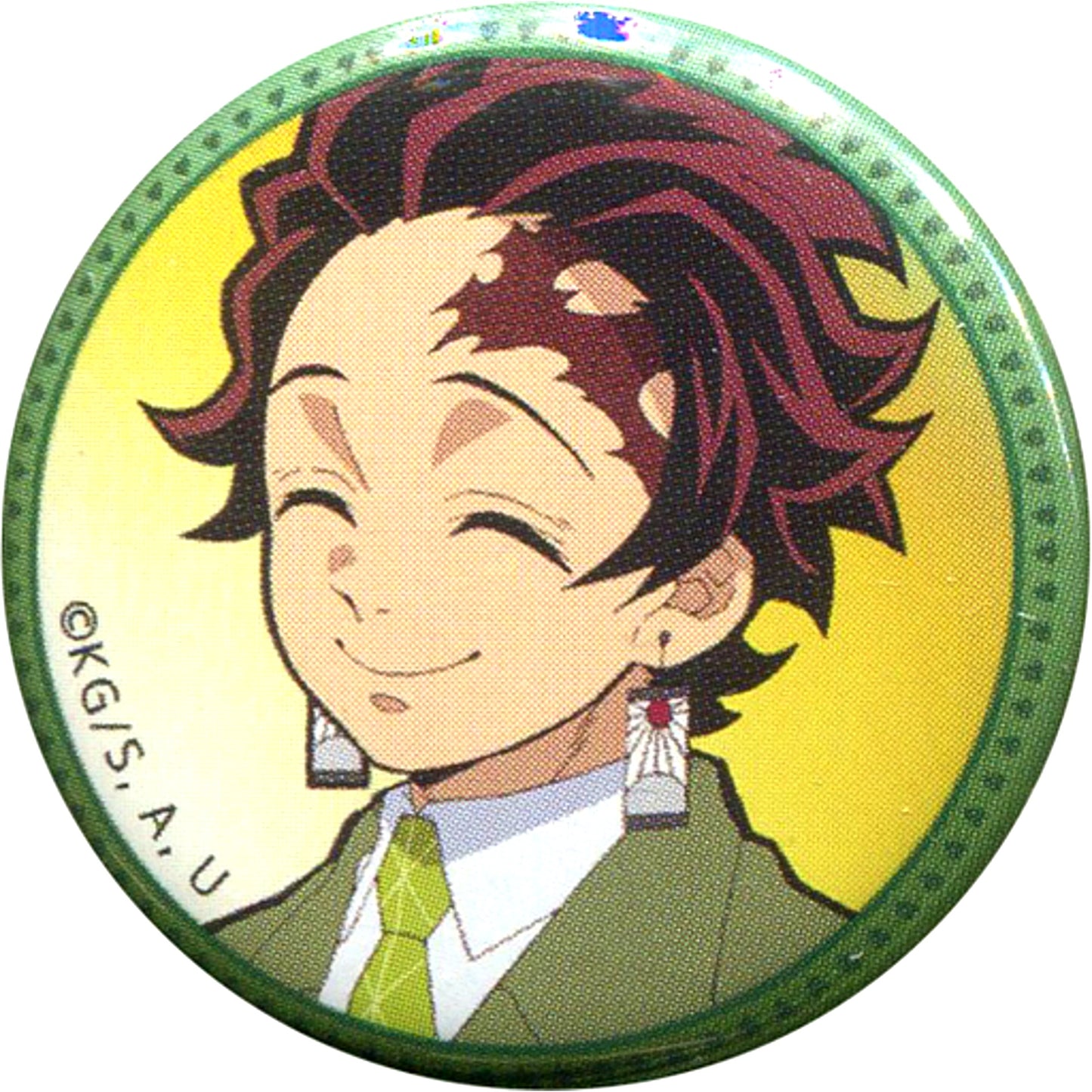 Tanjiro Kamado Smile Demon Slayer Junior High and High School!! Kimetsu Academy Story Valentine Arc x ufotable Cafe / Machi Asobi Cafe Random 32mm Button [USED]