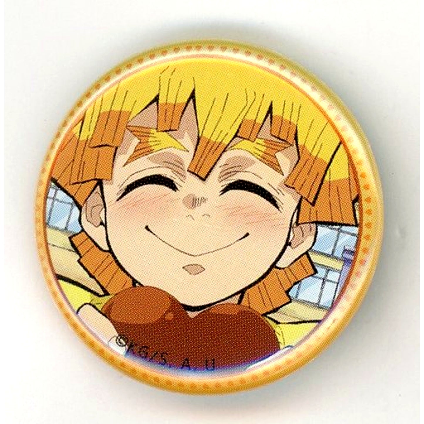 Zenitsu Agatsuma Smile Demon Slayer Kimetsu Academy Valentine Arc ufotable Cafe 32mm Random Button [USED]