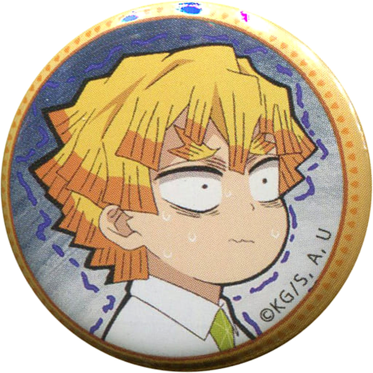 Junior High and High School!! Kimetsu Academy Story: Valentine Arc Zenitsu Agatsuma Tears 32mm Random Can Badge Ufotable Cafe / Machi Asobi Cafe Limited Buttons [USED]