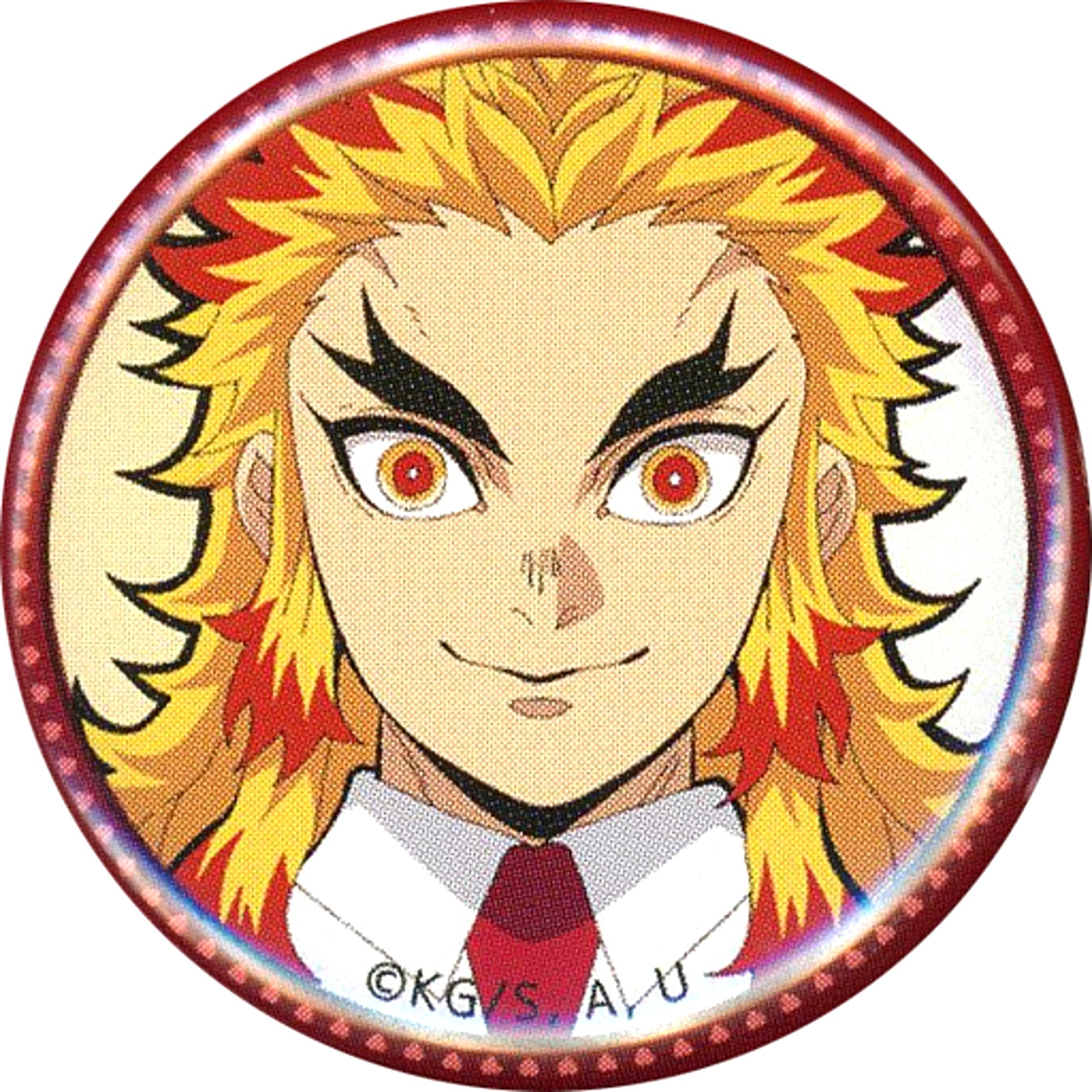 Kyojuro Rengoku Front Demon Slayer Kimetsu Academy Valentine Chapter ufotable Cafe Machi Asobi Cafe 32mm Random Button [USED]