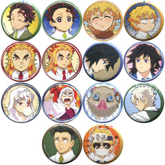 Junior High and High School!! Kimetsu Academy Story: Valentine Arc Zenitsu Agatsuma & Others Random Can Badge 32mm Ufotable Cafe / Machi Asobi Cafe Limited All 14 Types Set Buttons [USED]