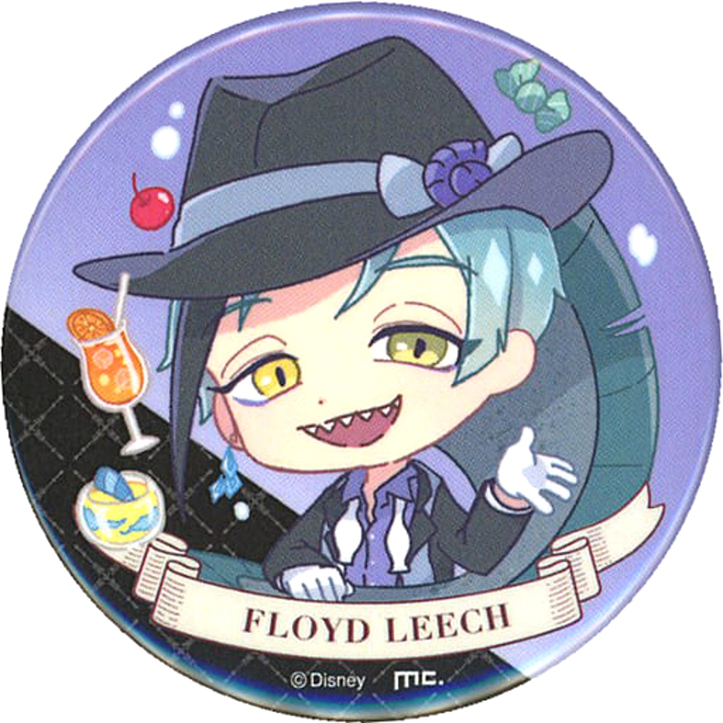 Disney: Twisted-Wonderland Floyd Leech Charatto Bouquet Part 2 Trading Can Badge A Ver. Buttons [USED]