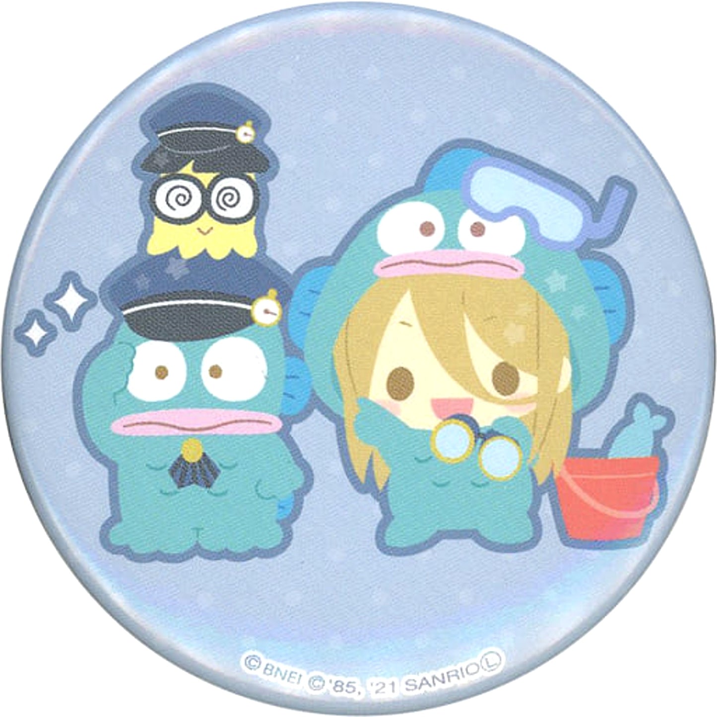 THE IDOLM@STER SideM X Sanrio Characters Koron Chris Hangyodon Character Badge Collection B Buttons [USED]