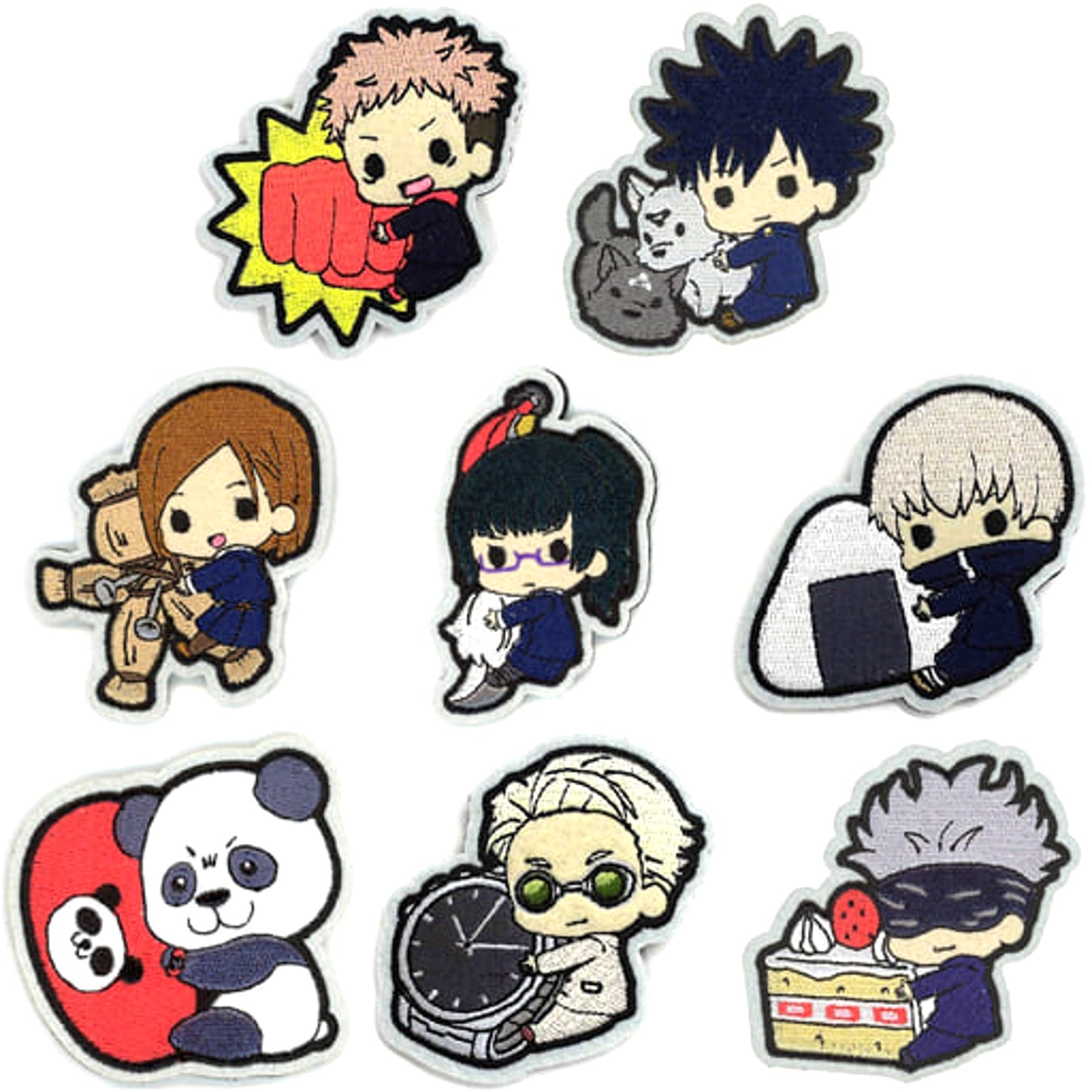 Satoru Gojo & Others Jujutsu Kaisen All 8 Types Set Pitacolle Embroidery Mascot Collection Patch Style Badge [USED]