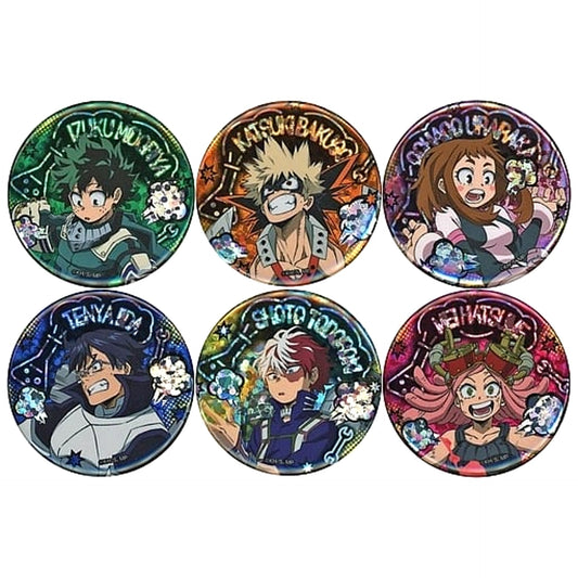 My Hero Academia Shoto Todoroki & Others Trading Hologram Can Badge Hatsume Lab All 6 Types Set Buttons [USED]