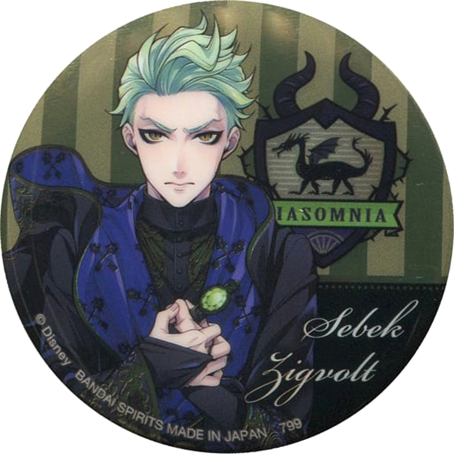 Disney: Twisted-Wonderland Sebek Zigvolt Ceremonial Outfit Ver. Ichiban Kuji Part 3 Can Badge Prize I Buttons [USED]