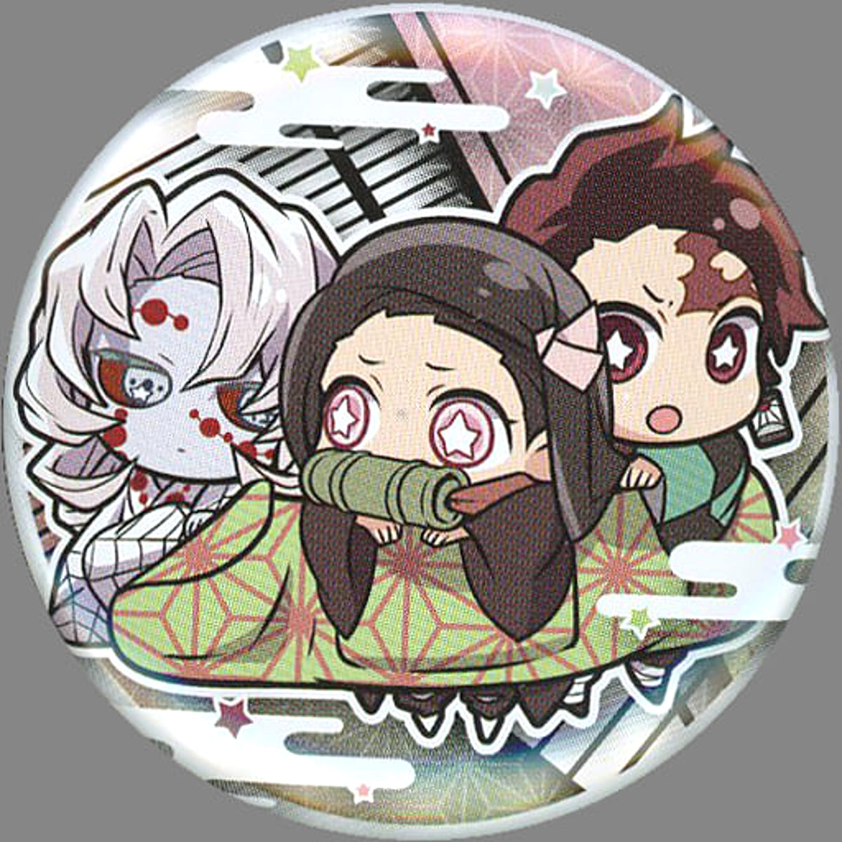 Demon Slayer: Kimetsu no Yaiba Tanjiro Kamado Nezuko Kamado Rui Charabanchoukou Button 4th Form [USED]