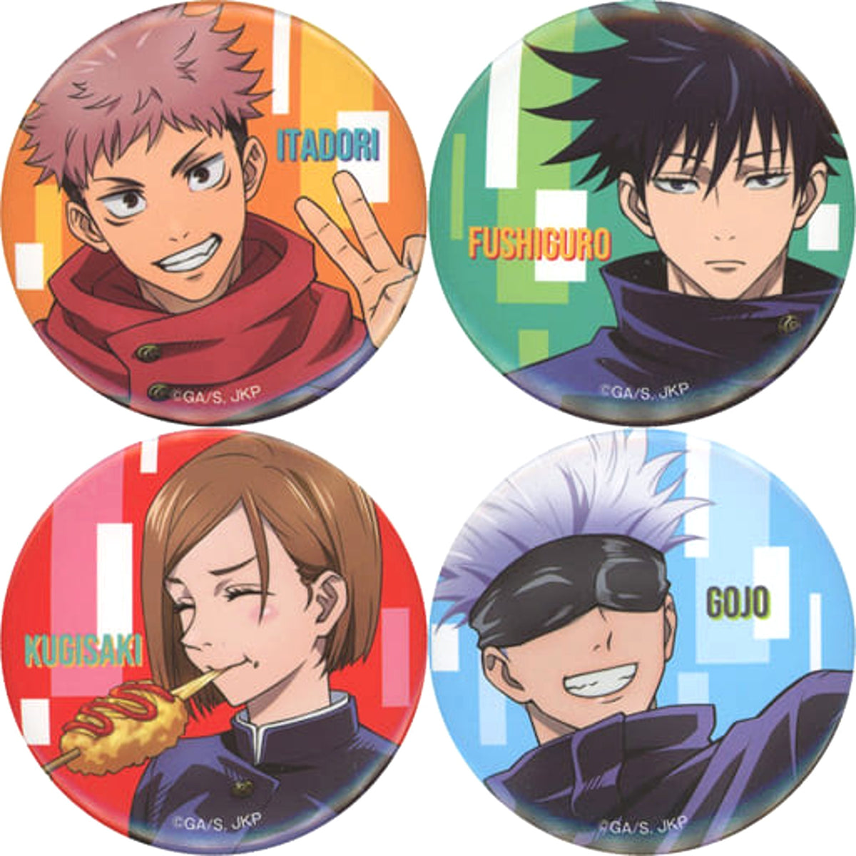 Jujutsu Kaisen Satoru Gojo & Others Can Badge Part 3 FamilyMart Exclusive Target Product Purchase Privilege All 4 Types Set Buttons [USED]