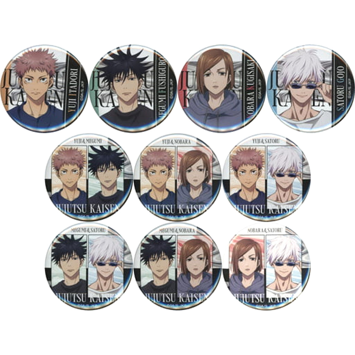 Jujutsu Kaisen Satoru Gojo & Others Can Badge Don Quijote Limited All 10 Types Set Buttons [USED]