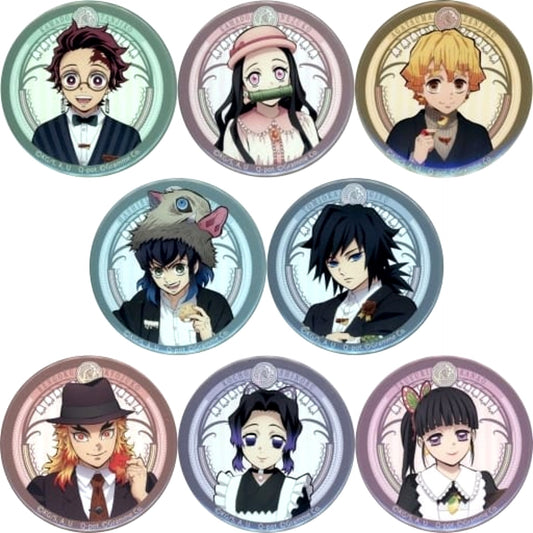 Q-Pot. x Demon Slayer: Kimetsu no Yaiba Zenitsu Agatsuma & Others Part 1 Random Can Badge All 8 Types Set Buttons [USED]