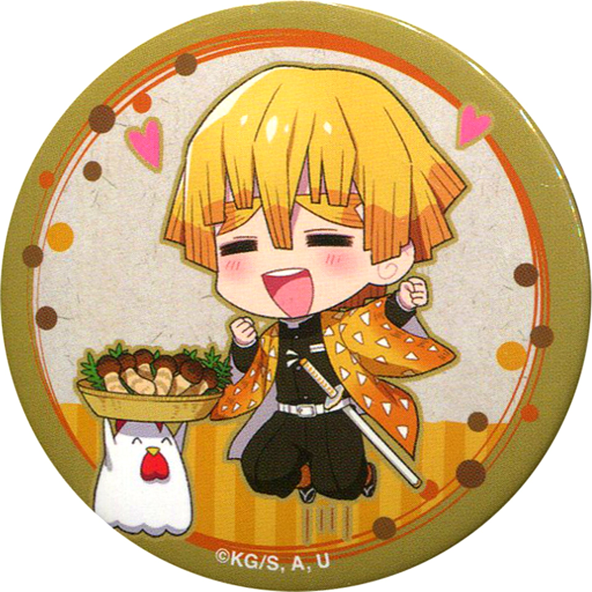 Zenitsu Agatsuma Demon Slayer Mugen Train Autumn Harvest Festival Button Lawson Loppi HMV & BOOKS online Limited [USED]