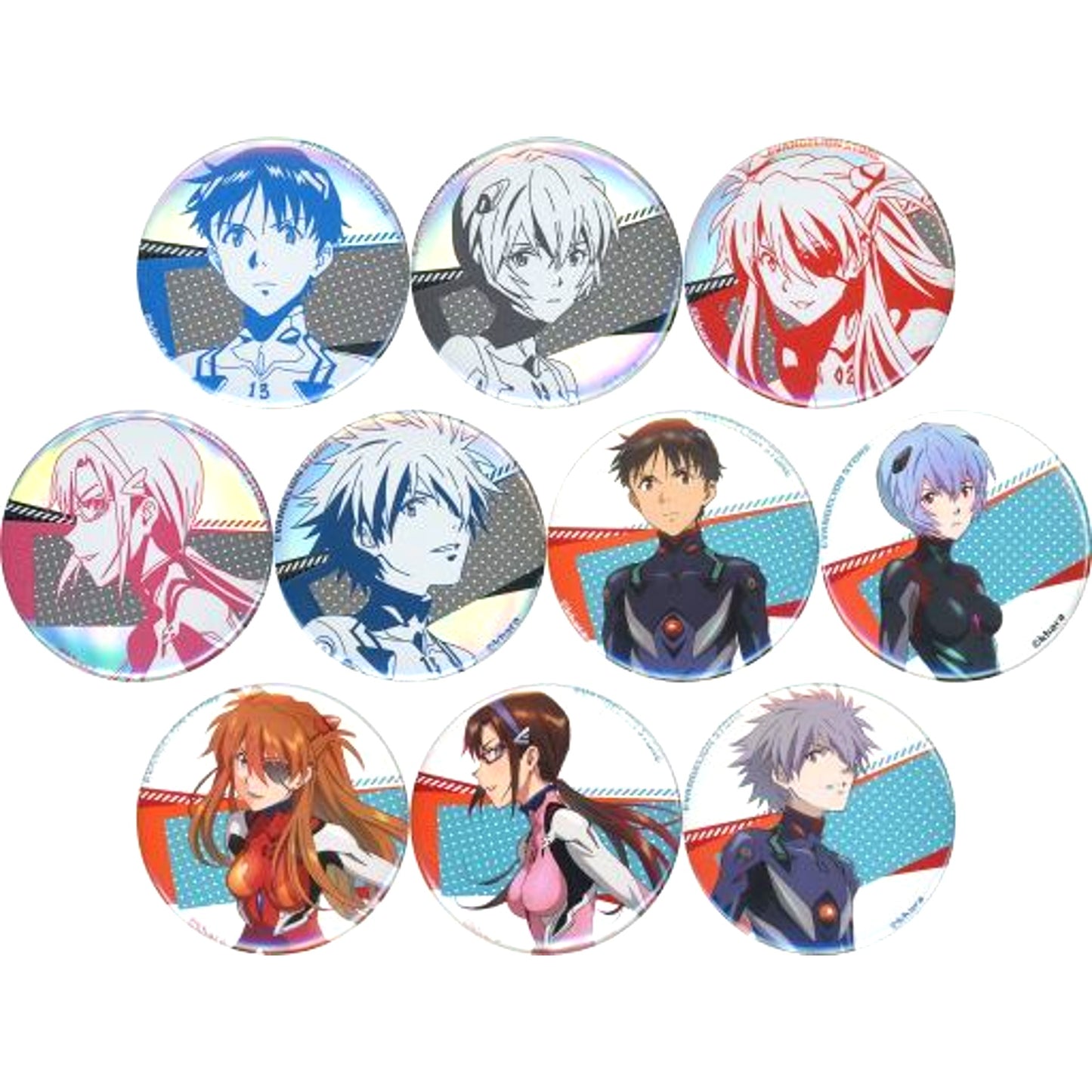 Set of 10 Character Button Collection Evangelion New Theatrical Edition EVANGELION STORE TOKYO-01 9th Anniversary Event Goods [USED]