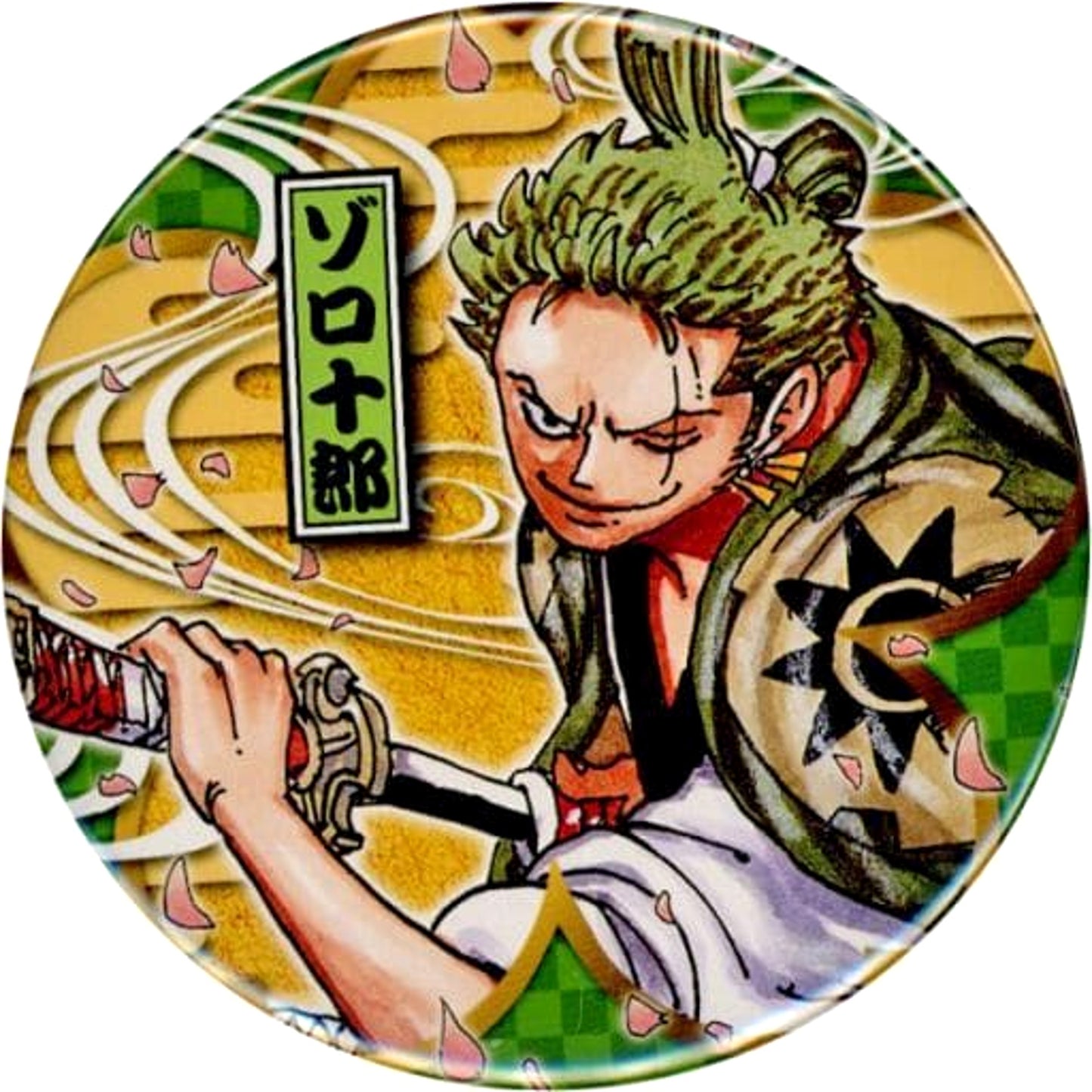 One Piece Roronoa Zoro Zoro Juro Heroes Straw Hat Pirates Wano Country Ver. Collection Can Badge Buttons [USED]