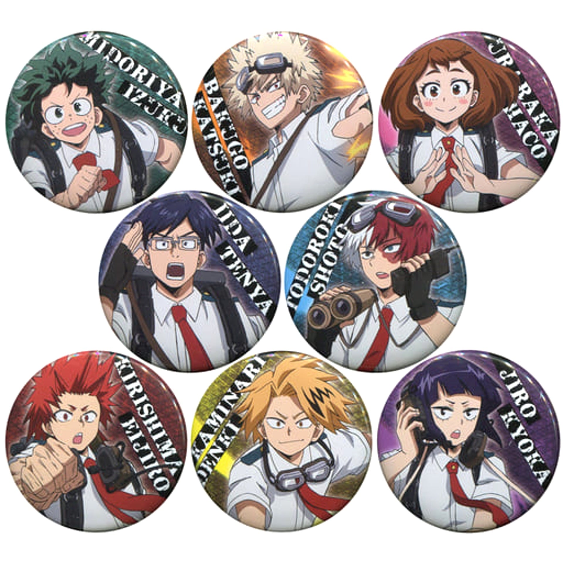 My Hero Academia Izuku Midoriya & Others Trading Can Badge Outdoor Training All 8 Types Set Buttons [USED]