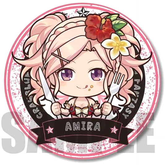 Granblue Fantasy Amira Hot Summer Fete! Eating Bonanza! Gochichara Can Badge Buttons [USED]