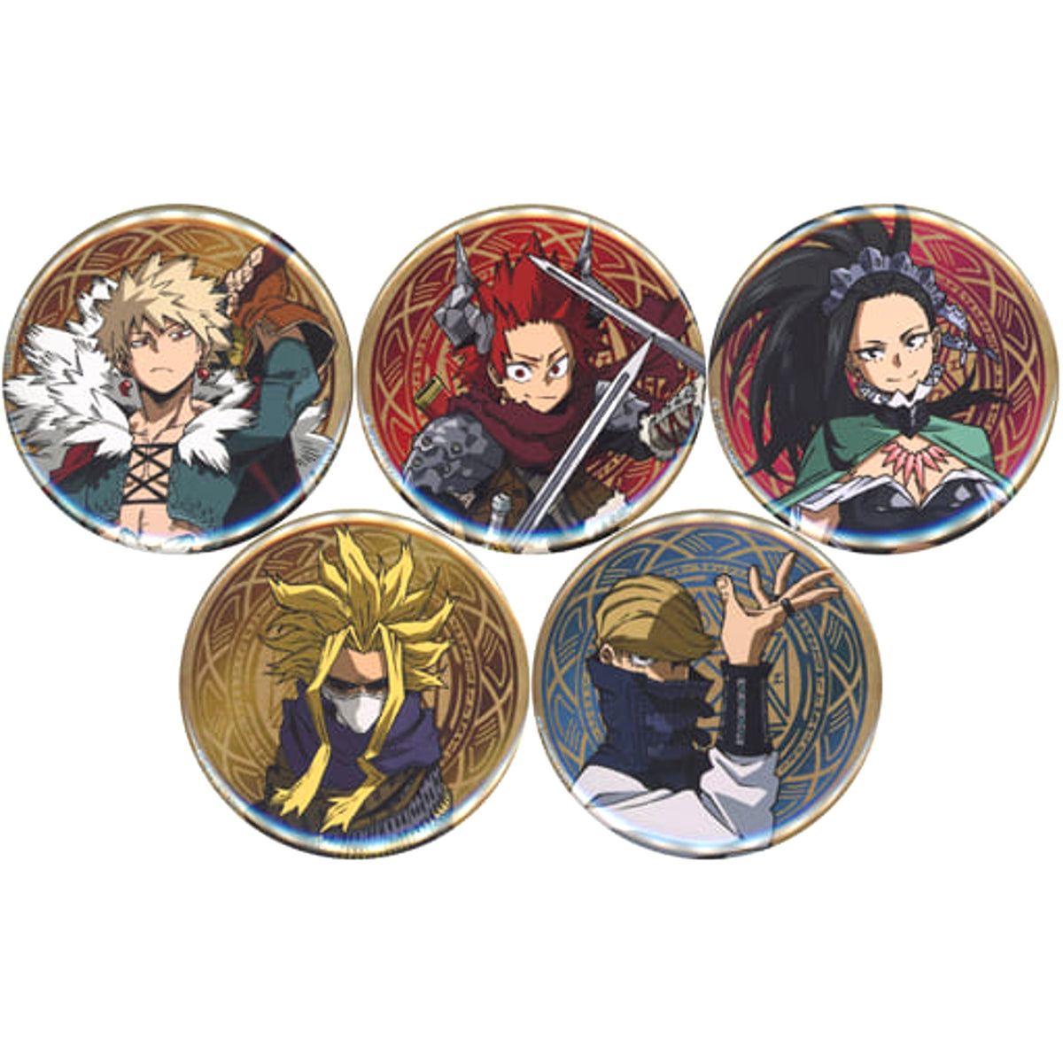 My Hero Academia Katsuki Bakugo & Others Trading Can Badge Jukketsu Costumes Part 2 All 5 Types Set Buttons [USED]