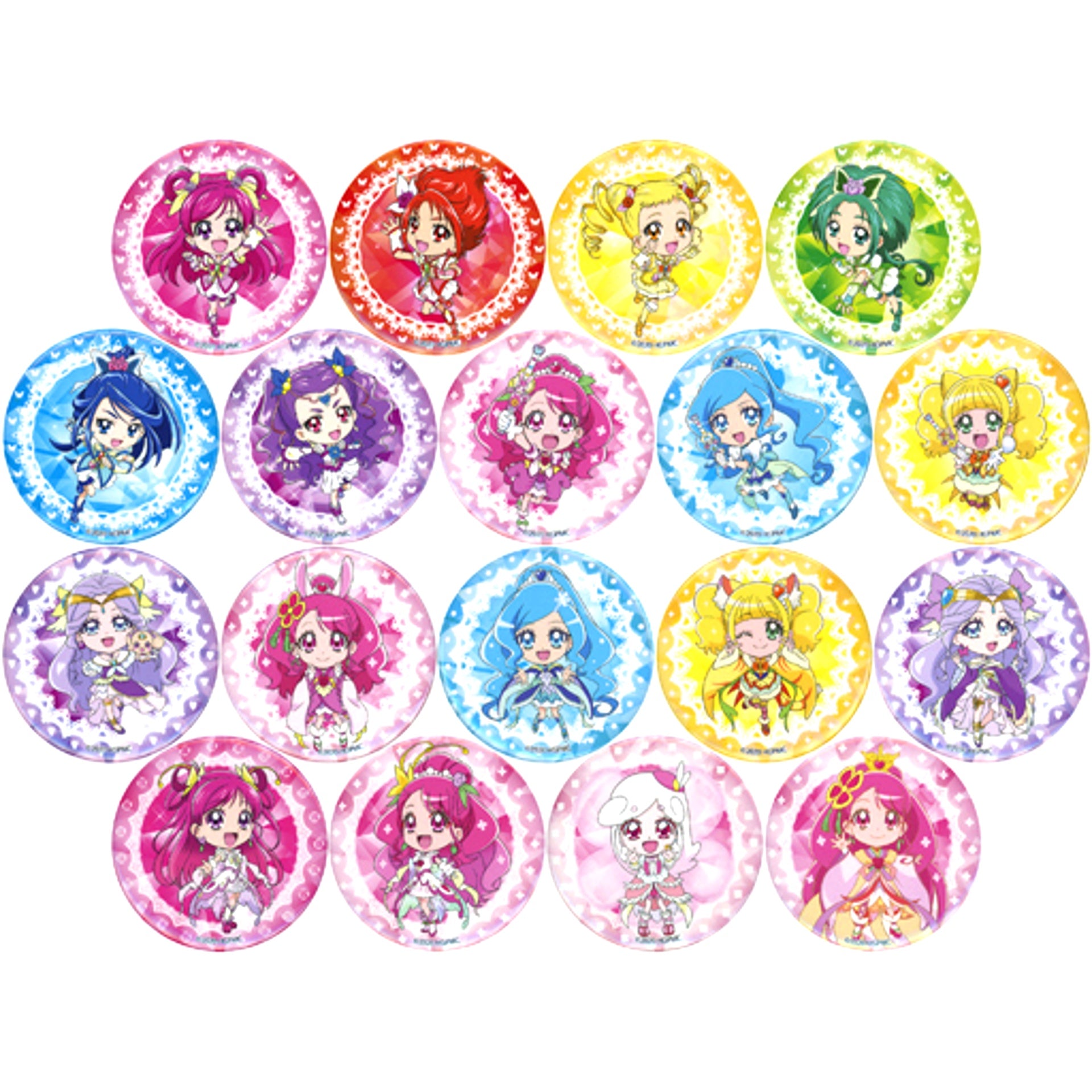 Set of 18 Movie Healin' Good Precure GoGo! Big Transformation! The Town of Dreams Kyun Kyun Badge Theater Goods [USED]