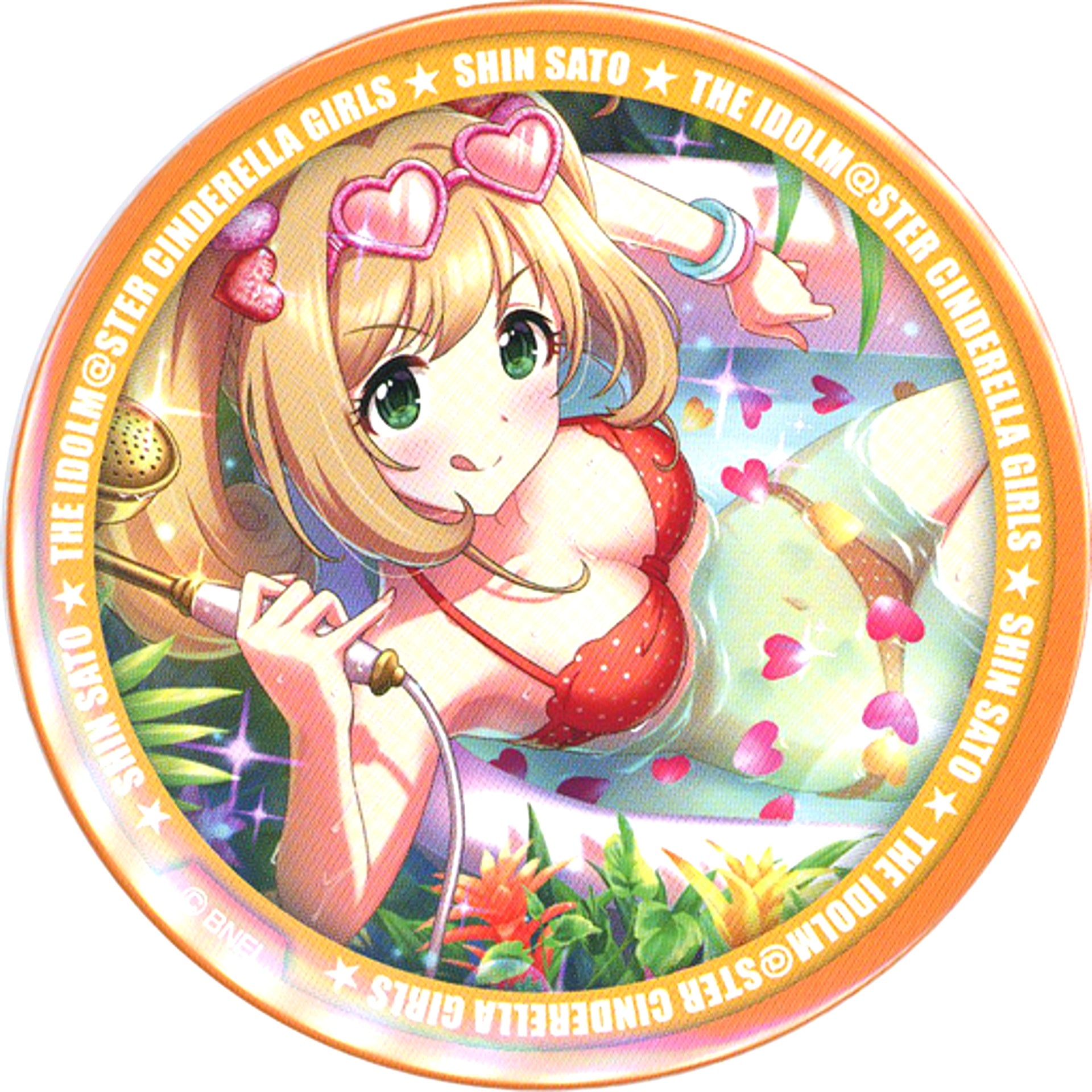 Shin Sato - Summer Color Heart Badge The Idolmaster Cinderella Girls Idolmaster Official Shop Kuji MASTER Prize C [USED]