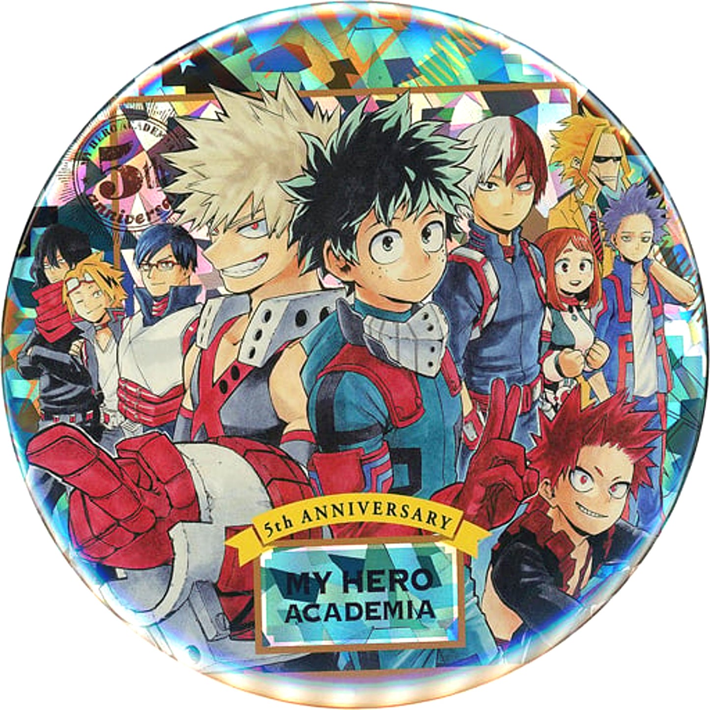 Group My Hero Academia Partial Holo Button Stand 5th Anniversary Jump Characters Store Limited [USED]