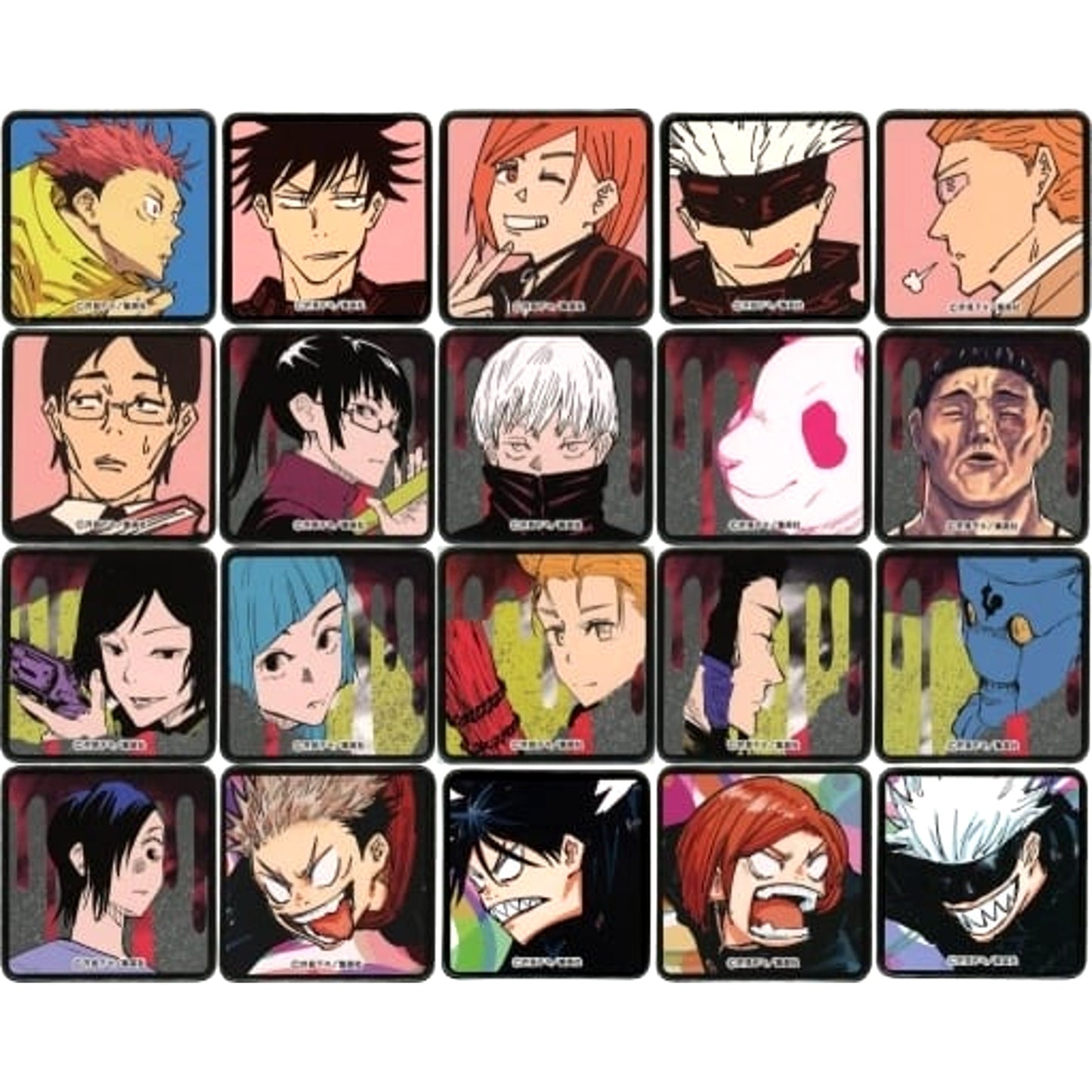 Miwa Kasumi & Others Jujutsu Kaisen All 20 Types Set Square Button Collection Part 1 [USED]