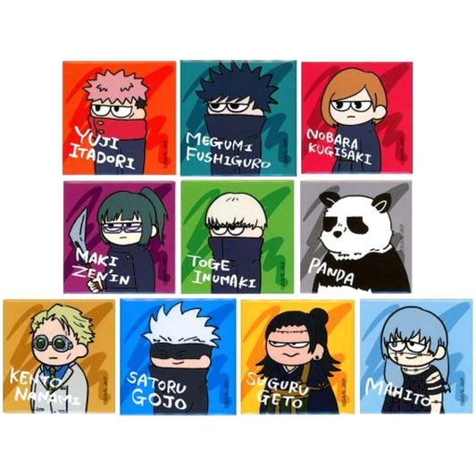 Set of 10 Jujutsu Kaisen Jirori Trading Square Button PLAZA in Loft [USED]