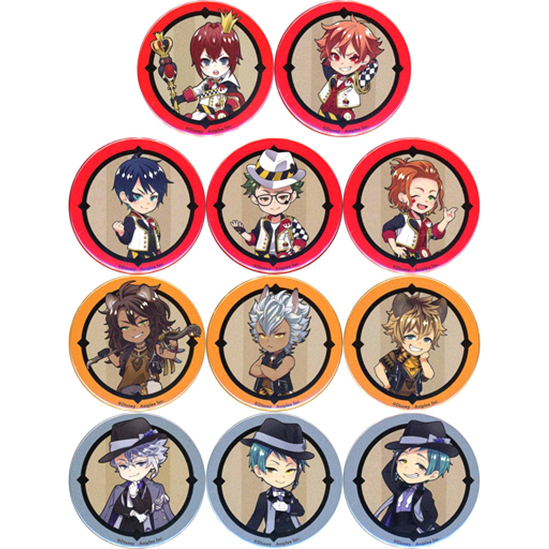 Set of 11 Disney Twisted-Wonderland Trading Button Vol.1 1st Anniversary POPUP SHOP Cheers! [USED]