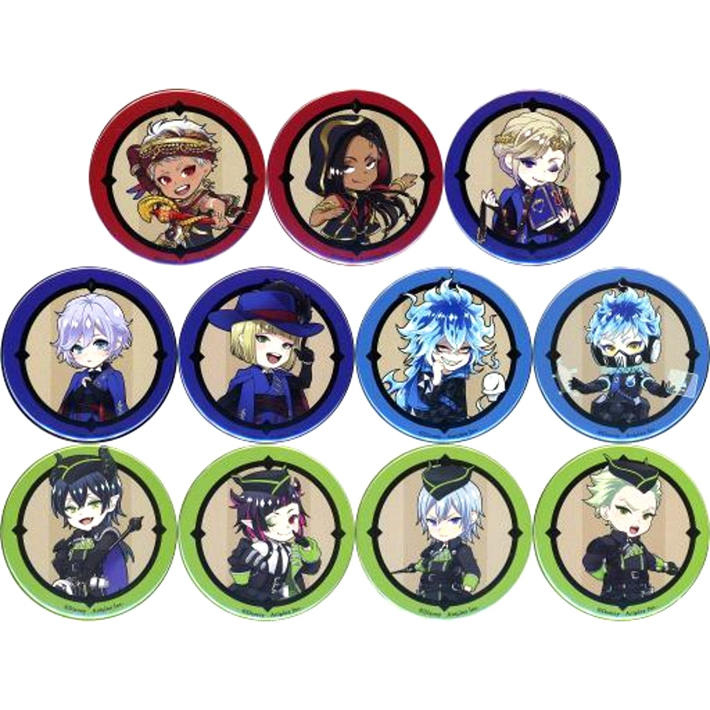 Set of 11 Disney Twisted Wonderland 1st Anniversary POPUP SHOP Cheers! Trading Button Vol. 2 [USED]