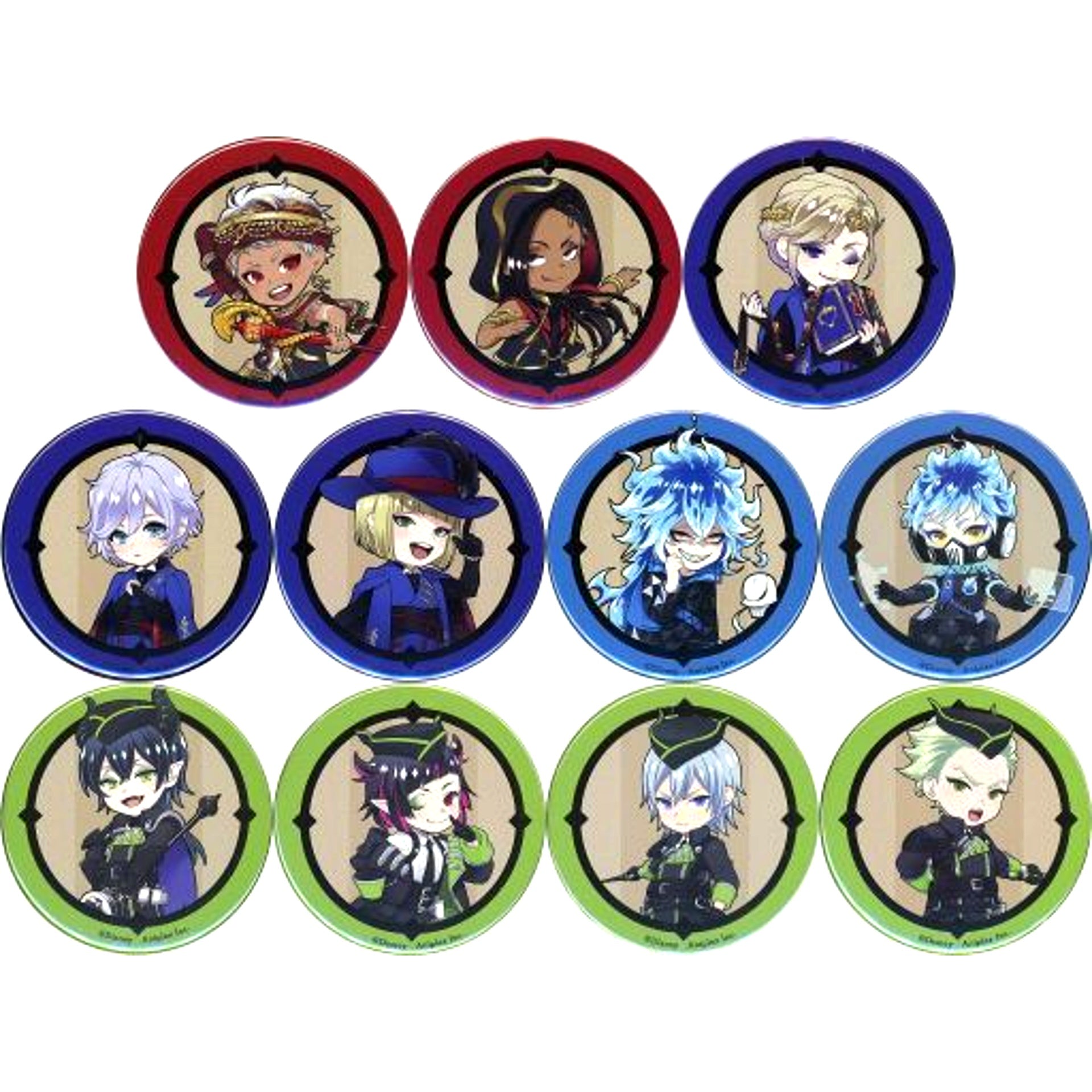 Set of 11 Disney Twisted Wonderland 1st Anniversary POPUP SHOP Cheers! Trading Button Vol. 2 [USED]