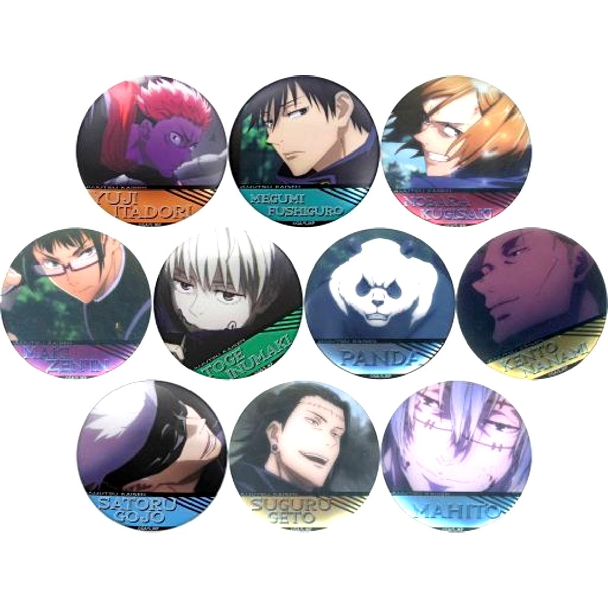 Set of 10 Jujutsu Kaisen Key Scene Button Decoration Edition Jump Shop Limited [USED]