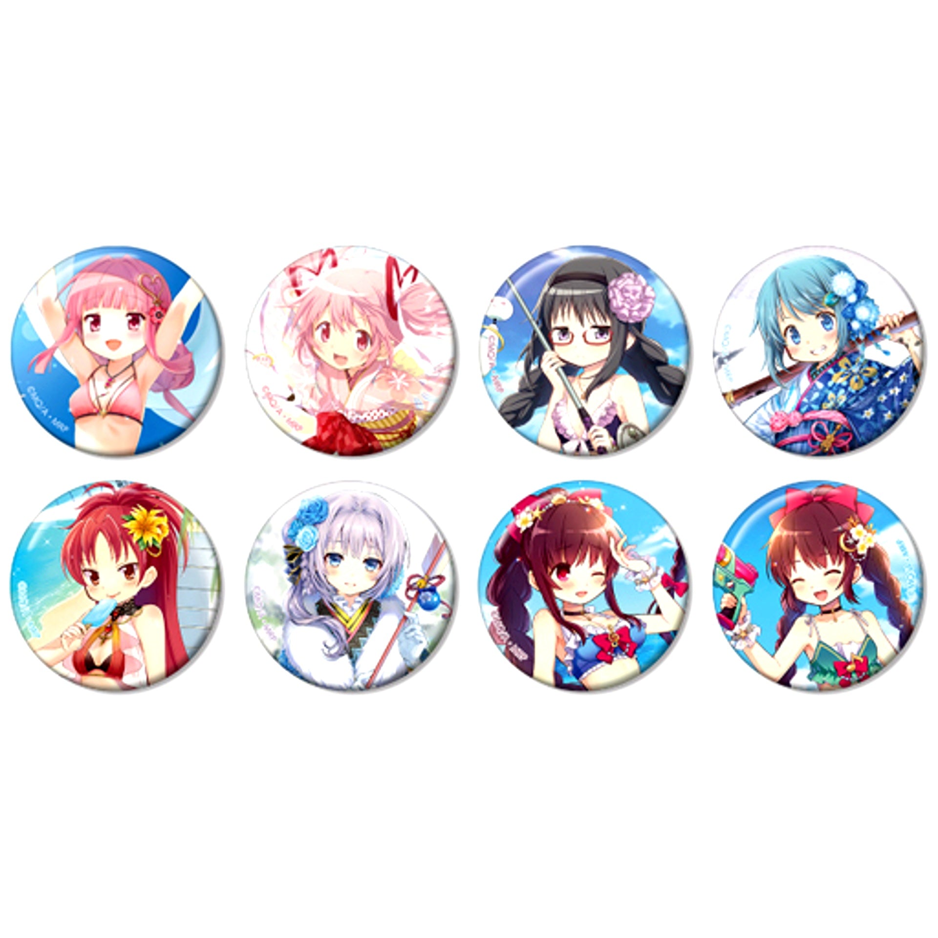 Set of 8 Magia Record Puella Magi Madoka Magica Side Story Trading Button Vol.3 [USED]