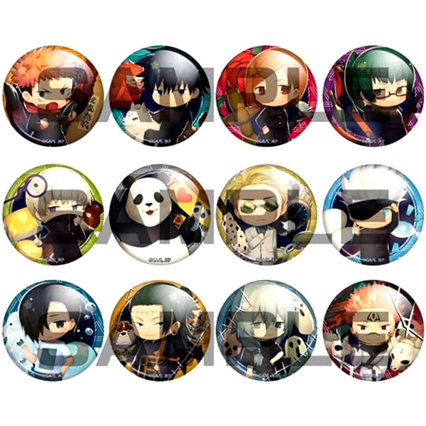 Set of 12 Jujutsu Kaisen Charatoria Button [USED]
