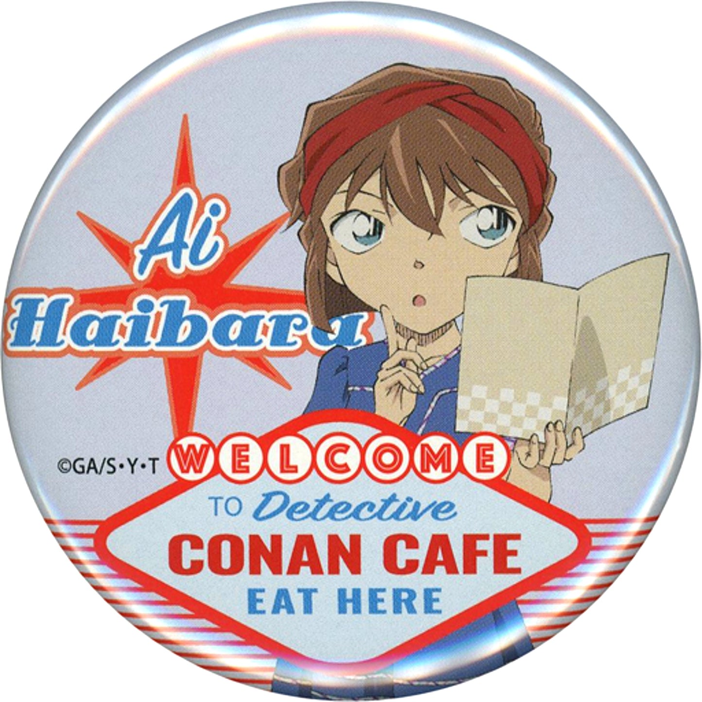 Ai Haibara Detective Conan Cafe 2021 in BOX cafe Full Body Button [USED]