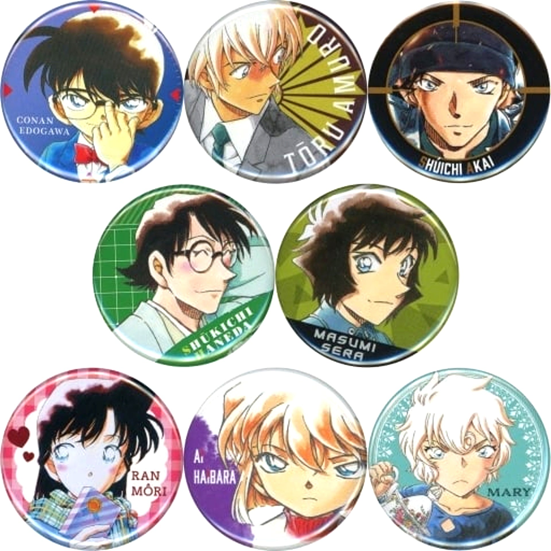 Set of 8 Detective Conan Button Target Store Purchase Bonus Scarlet Button Fair [USED]