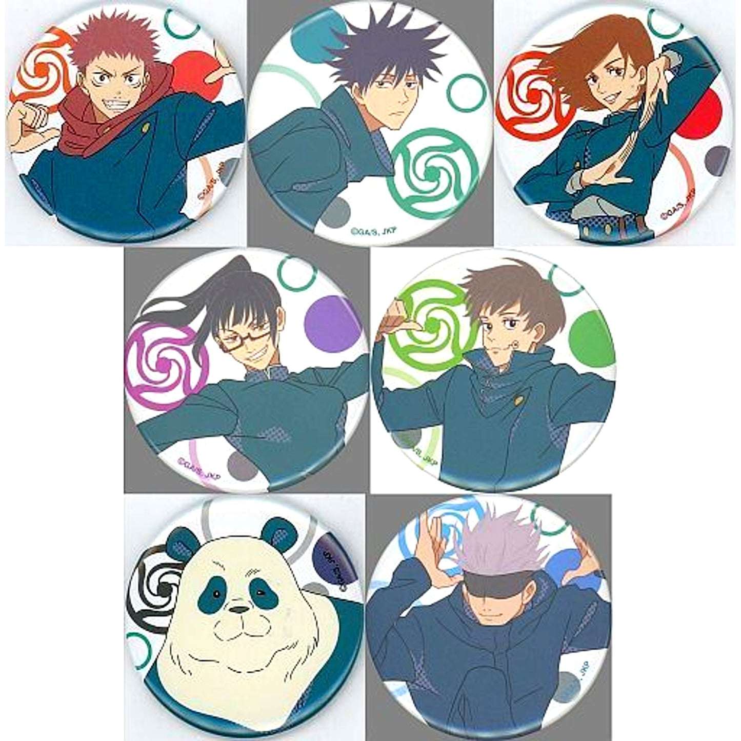 Set of 7 Jujutsu Kaisen Trading Button Juju Fes 2021 [USED]