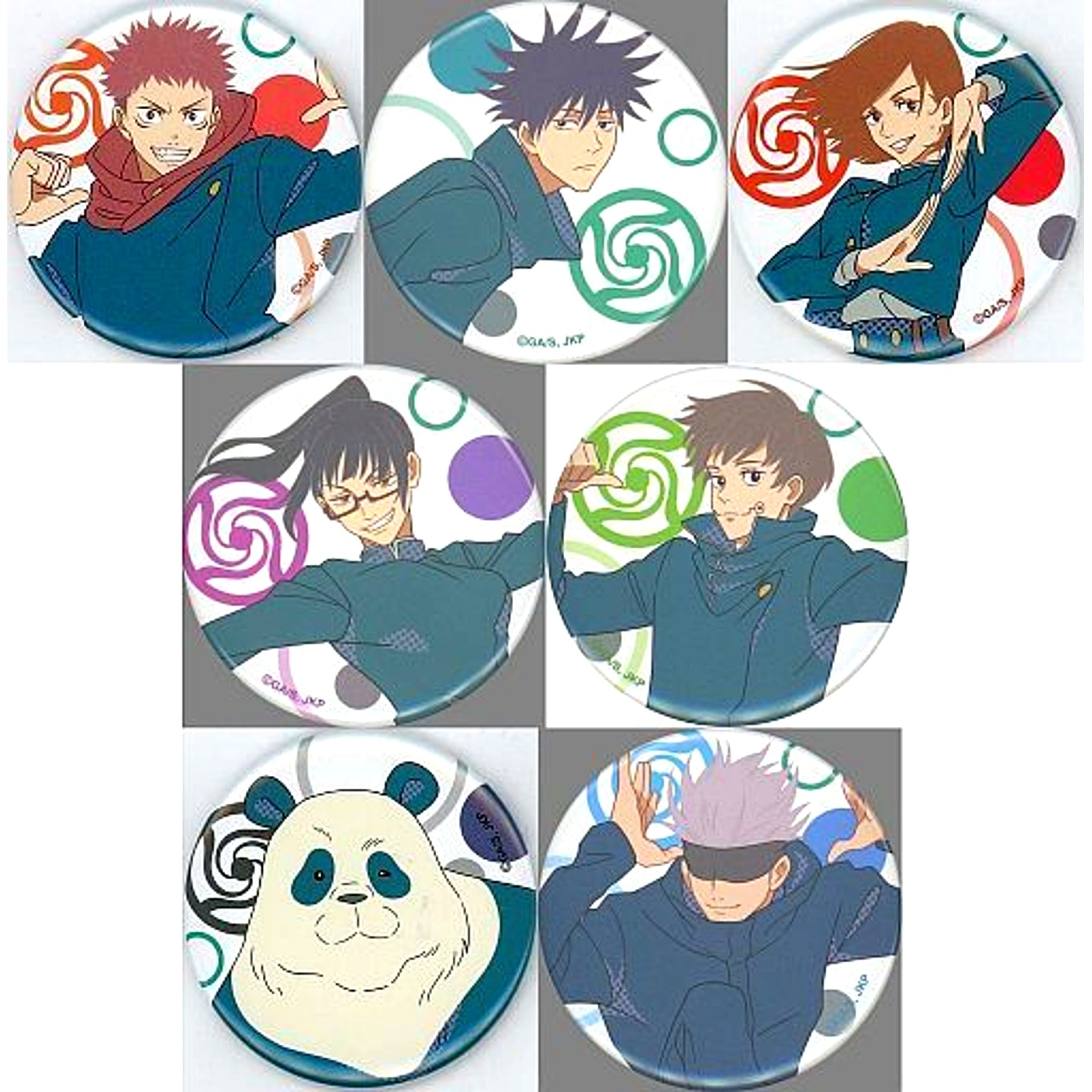 Set of 7 Jujutsu Kaisen Trading Button Juju Fes 2021 [USED]