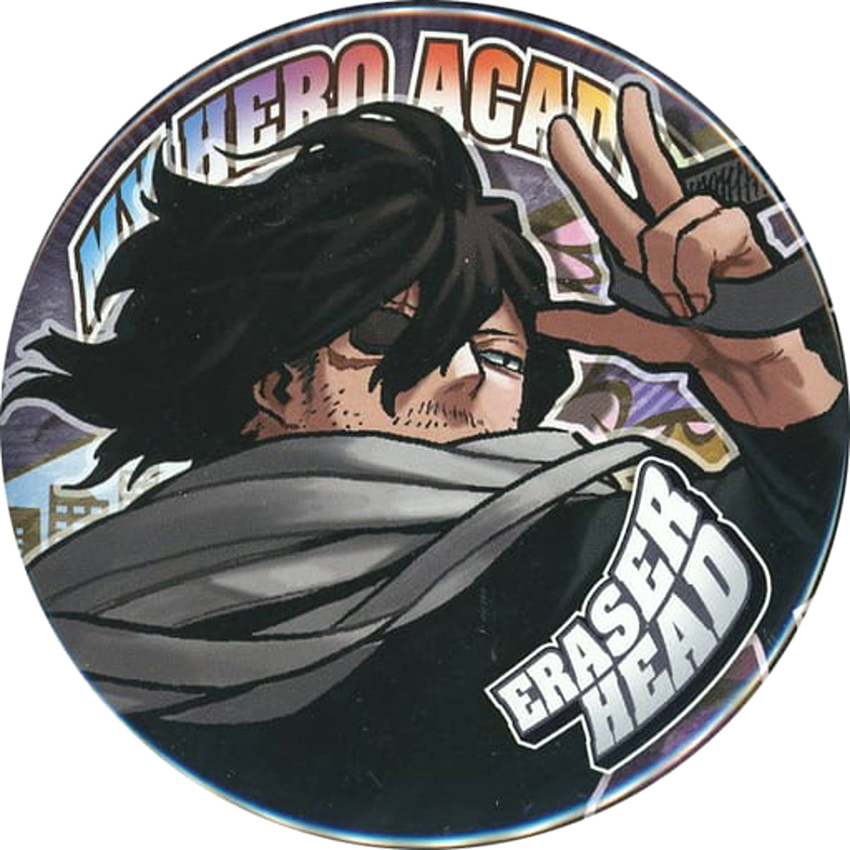 My Hero Academia Shota Aizawa Collection Can Badge Heroaka Exhibition Kv Ver. My Hero Academia Exhibition Drawing Smash Limited Buttons [USED]