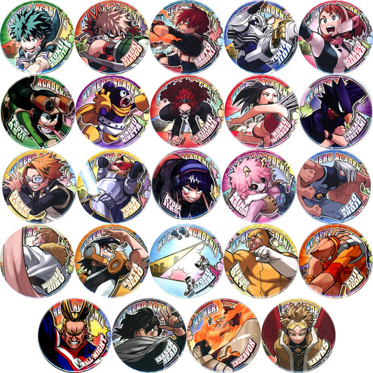 Katsuki Bakugo & Others My Hero Academia All 24 Types Set Collection Button Heroaka Exhibition Kv Ver. My Hero Academia Exhibition Drawing Smash Limited [USED]