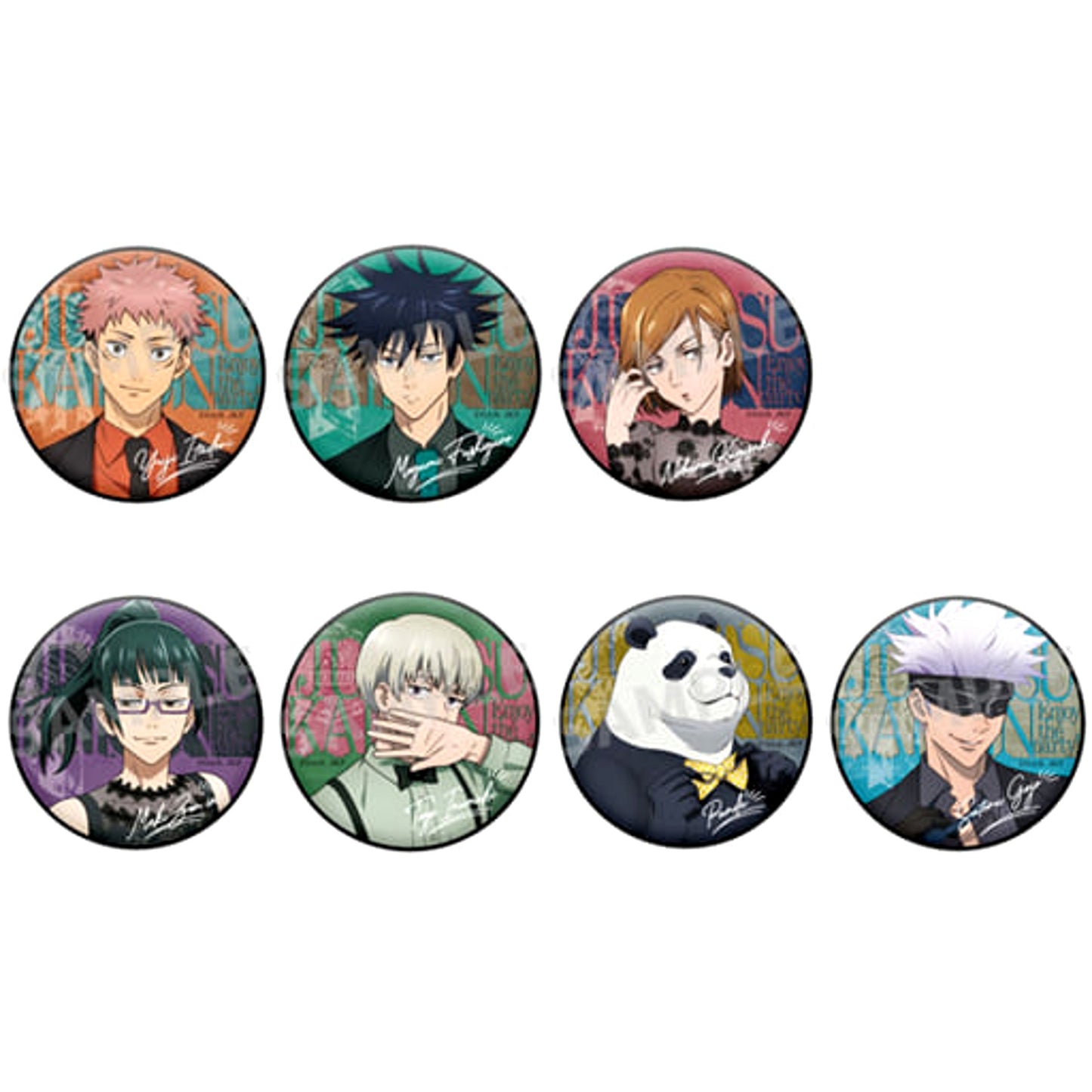 Megumi Fushiguro & Others Jujutsu Kaisen All 7 Types Set Trading Mat Button Party Ver. [USED]