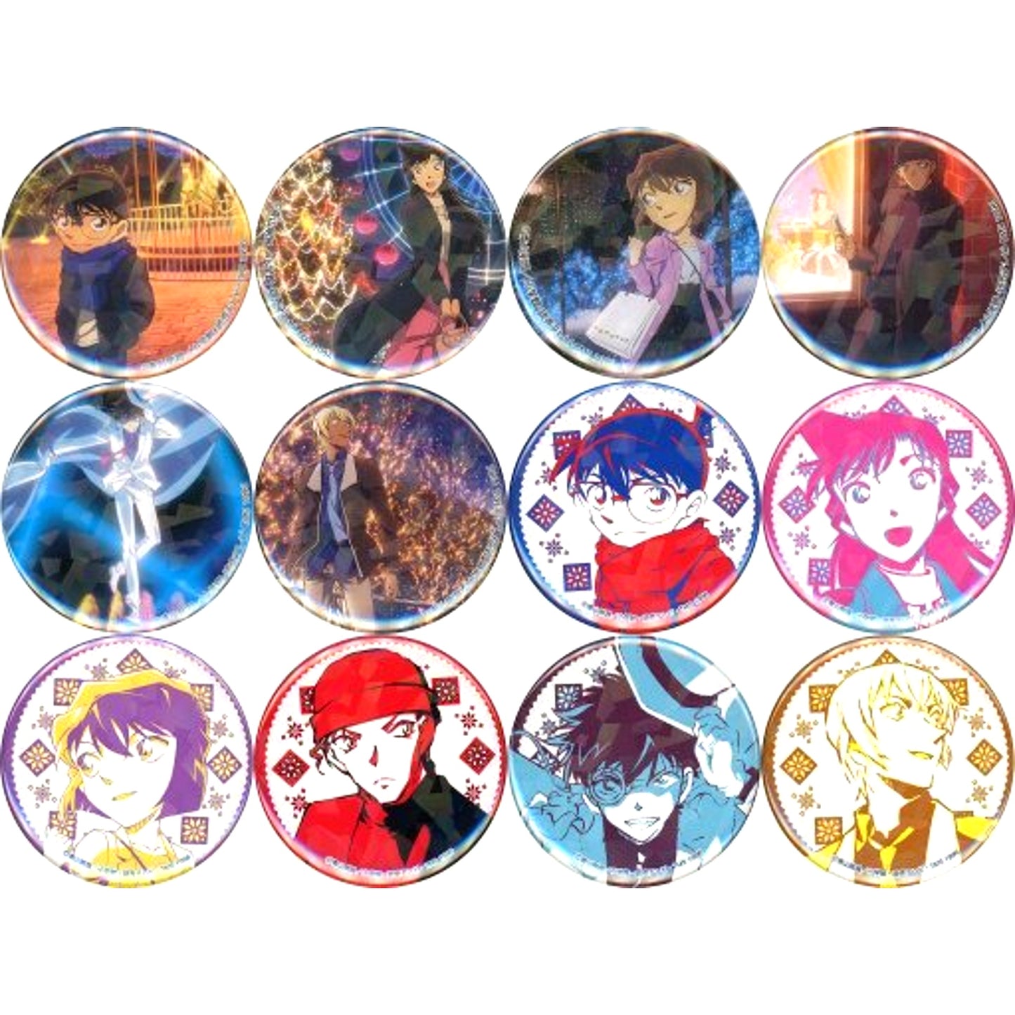 Set of 12 Group Detective Conan Blind Holo Button Illumination Ver. [USED]