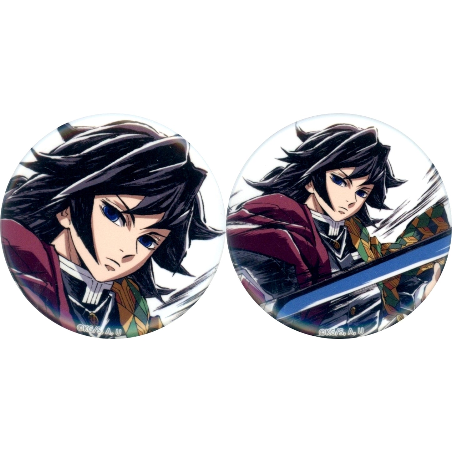 Prize F Set of 2 44mm Button Demon Slayer: Kimetsu no Yaiba Swordsmith Village Arc Hashira Training Arc Water Hashira Giyu Tomioka Interlude Art Book Cover Illustration Web Shop Kuji C105 Goods [USED]